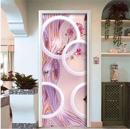 Door Wallpaper  Closet Door Makeover  Washi Door Tape